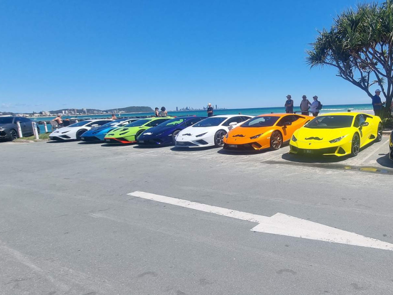 The Perks of Traffic Control: A Day with Lamborghini at Currumbin Beach