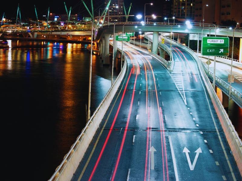 Nighttime traffic control setup with enhanced lighting and reflective barriers