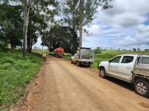 East Coast Traffic Control crew working on a regional council project with local workers in Gympie, Queensland