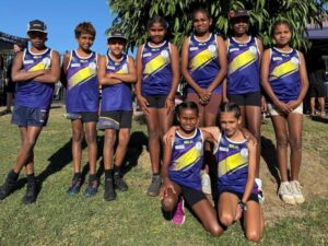 Hope Vale State Primary School students representing their community at the District Athletics Championship